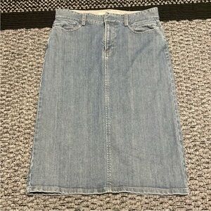 Vintage GAP Jeans Denim Midi Skirt Women’s 10 Classic Wash Back Slit Casual Y2K